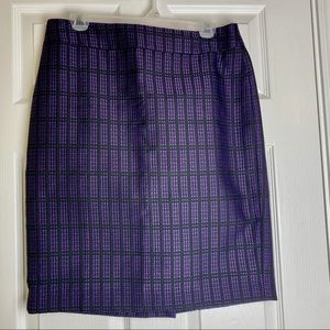 Ann Taylor Black and Purple Plaid skirt.